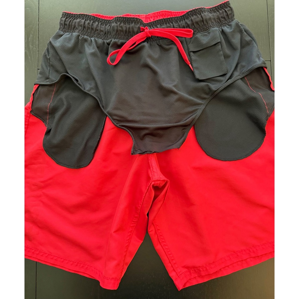 Nike Swim Men's 9" Guard Volley Short Trunks Size M (32-35) Red Mesh-Lined - Picture 9 of 12